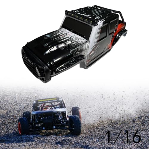 1/14 RC Car Body Shell for 16102 Remote Control Vehicle Cover Modification DIY Hobby Toy Vehicle Accessories 11.02x4.33x3.74inch- Black Red - color: Black Red