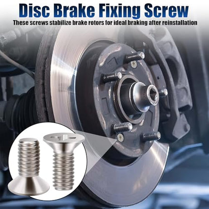 8 PCS Stainless Steel Brake Disc Rotor Screws, Disc Brake Fixing Screw | Brake Disc Rotor Screws for Front and Rear, 93600-06014-0H, Compatible with Honda, Acura, Hyundai and Kia Models