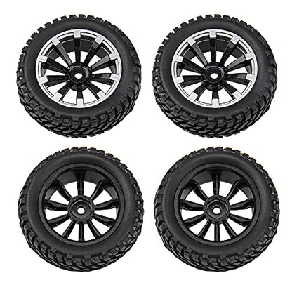 12mm Hex Hub 75mm/2.95'' Rubber Tires & Plastic Wheel Rims with Foam Compatible with HSP Tamiya HPI Kyosho 1/10 On-Road Touring Car,WLtoys 1/14 144001 RC Buggy (10-Spoke) - style: 10-Spoke
