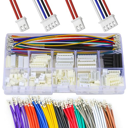 JST Connector Kit 2.5mm Pitch JST-XH 2.54 Female Connector with Premium 22AWG Pre-Crimped Cables,XH 2.54mm Connector 2/3/4/5/6/7/8/9/10 Pin Female Housing (XH-MM-Kit) - size: JST-2.5MM-XH