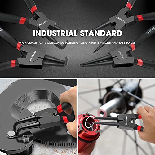 WISEUP 4PCS Snap Ring Pliers Set With 225pcs Retaining Ring Set - color: Circlip Pliers Set With Snap Rings, size: 7 inch