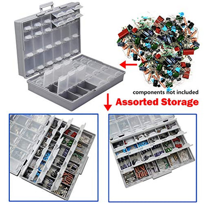 3pcs AideTek BOXALL 48 Compartments Enclosure SMD SMT Parts Organizer Surface Mount Box Labels - style: 3BOXALL48