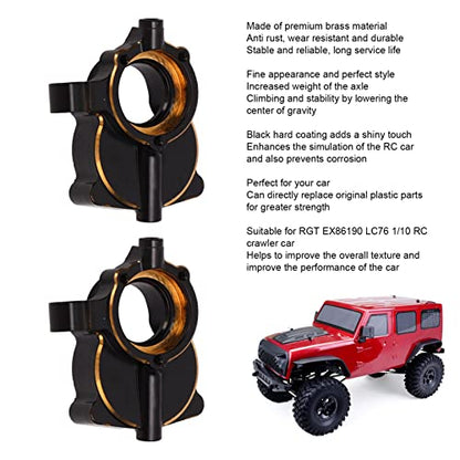 Brass Portal Axle Portal Housing, RC Brass Steering Cup for RGT EX86190 LC76 1/10 RC Crawler Car, Rustproof Black - Coated Brass Steering Knuckle with Lowered Center of