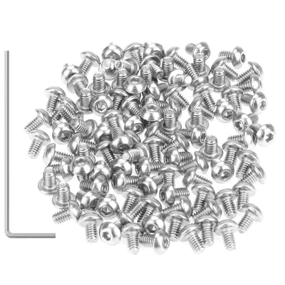 105 Pieces M2.5 x 4mm Button Head Socket Cap Screws, Thread Pitch 0.45mm, Sutemribor M2.5 Screws, 304 Stainless Steel, Fully Threaded, Silver - size: M2.5 x 4mm, style: Button Head
