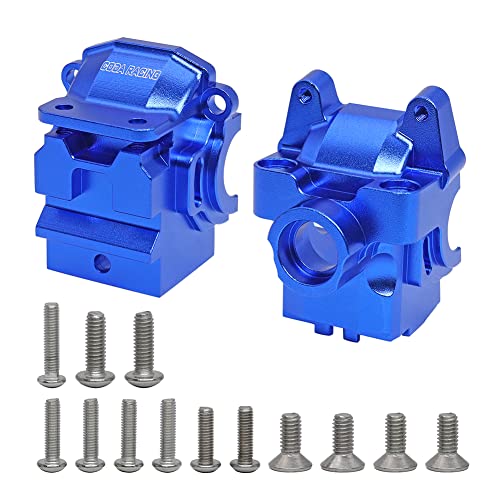 Alloy Front&Rear Differential housing Gear Box for Traxxas 1/10 4X4 Slash, Stampede, Hoss,Rustler 4WD VXL-Replaces Part 6880 6881 - color: Navy Blue