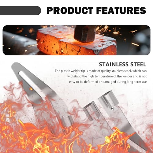 4PCS Plastic Welding Tips by Plastic Welder Gun,Stainless Steel Plastics Welder Tips with 45° Elbow,Smoothing Tip Head Plastics Welding Kit Car Accessories for Bumper Repair