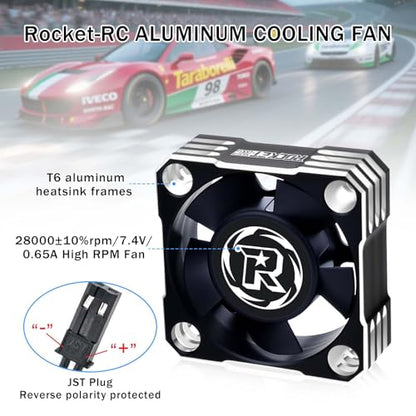 2Packs Motor Cooling Fan,30mm ESC Cooling Fan 28000RPM RC Model HeatSink Fan for 1/8 1/10 1/12 Scale RC Car Truck 540 550 Motor (Silver) - color: Black Silver-2Pack