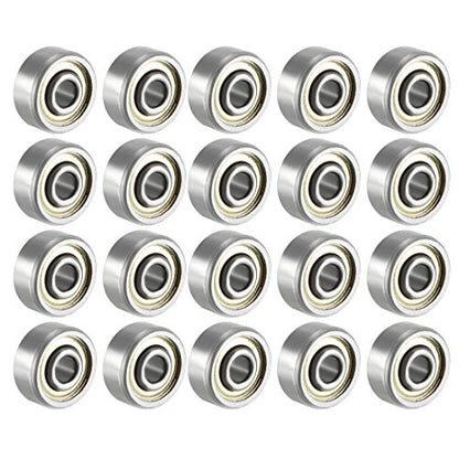 uxcell 623ZZ Ball Bearing 3mm x 10mm x 4mm Double Shielded 623-2Z 80023 Deep Groove Bearings, Carbon Steel (Pack of 20) - size: 3mmx10mmx4mm