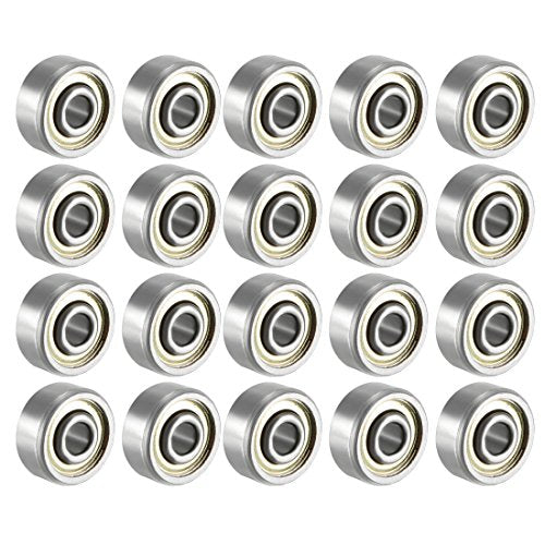 uxcell 623ZZ Ball Bearing 3mm x 10mm x 4mm Double Shielded 623-2Z 80023 Deep Groove Bearings, Carbon Steel (Pack of 20) - size: 3mmx10mmx4mm