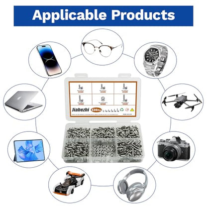 530Pcs M2.5 304 Stainless Steel Metric Micro Screws Nuts Assortment | M2.5x4/5/6/8/10mm Sizes, Phillips Pan Head, Fully Threaded Kit for Arduino, RC Models, Electronics, DIY Projects - size: M2.5x4/5/6/8/10- 530 Pcs