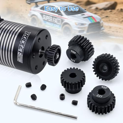 48P 21T 22T 23T 24T 25T Pinion Gear Sets with Screwdrivers for 3.175mm Shaft Brushless Brush Motor Compatible with Arrma HPI Kyosho Losi Axial Traxxas Tamiya 1/10 RC Car Monster Truck Buggy - size: 21T 22T 23T 24T 25T