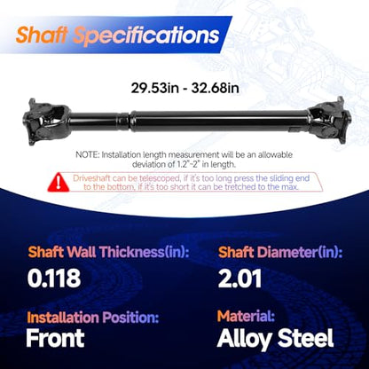 Front Drive Shaft Driveshaft Prop Shaft Assembly Fit for Toyota Sequoia 4.7L 2004 2005 2006 2007, Replace# 371400C050, 371400C051 - size: Front(29.53in-32.68in) 2005-2007 4.7L 4WD,