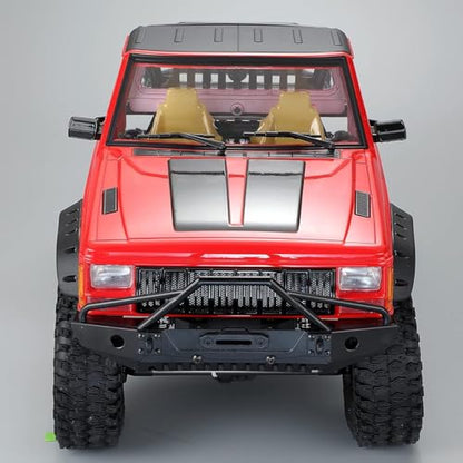 Hard Plastic RC Crawler Body Cab & Back-Half Cage Body Car Shell Upgrades Part for 1/10 RC Crawler Car for Axial SCX10 II 90046 TRX4 Redcat GEN8(Red) - color: Red