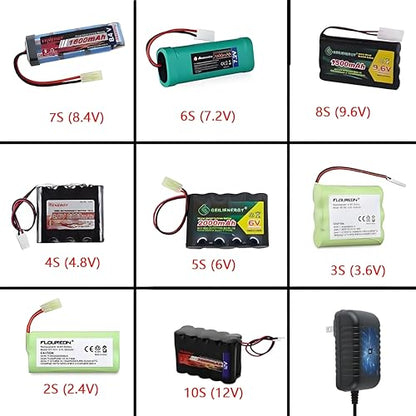 RC Battery Charger for T-raxxas Smart NiMH/NiCd Battery Charger for 4.8V 7.2V 8.4V 9.6V Battery Compatible 2.4V-12V NiMH/NiCD Pack - size: NiMH/NiCd Battery Charger