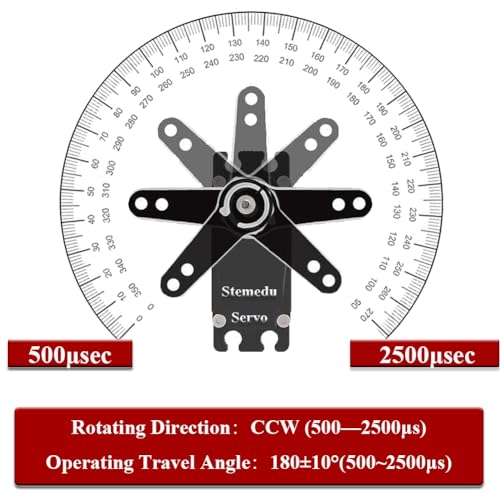 High Torque 55kg Brushless Servo Motor Waterproof RC Digital Servo High Speed Metal Gear Steering Servo for RC Cars, Drones, Robots and Flight Control Systems- Control Angle 270°