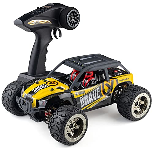 RC Car, 1/14 Scale 2.4GHz Remote Control Car, 4WD 50km/h High Speed Racing Car, Off-Road Buggy Drift Car RTR with Aluminum Alloy Chassis, Zinc Alloy Gear