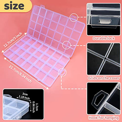 IOOLEEM Bead Organizer Box, 28 Grids Plastic Organizer Container Storage | Clear Dividers for bead arts and crafts for beading & jewelry storage & small items arts and crafts. - size: 28 Grids (1 pack)