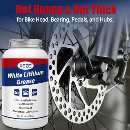 Keze White Lithium Grease Tube Car Door Grease Multi-Purpose Lubricant | Bicycle Grease with Brush Rust Corrosion Waterproof for Hinges, Bearings, Gears, Automotive Parts, Sliding Track,8oz-1 Pack - size: 1 Pack (8oz)