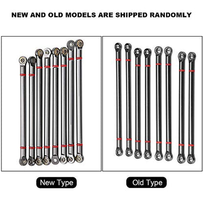 8Pcs Aluminum Alloy Chassis Link Rod for 1/10 Scale SCX10, 313mm Wheelbase, Remote Control Crawler Car, Superior Material Upgrade, Compatible with 4-Link Front and Rear Axle