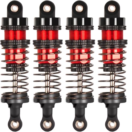 72mm Shocks Oil Shock Absorber RC Shock Absorber Damper Set for 1/12 1/14 1/16 Scale RC Cars WLtoys 144001, 124019, 124018, MJX, SCY and HBX - 4Pcs 72mm Shocks (Black Red) - color: Bz-black-red-81mm