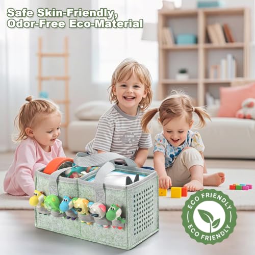 PISOSN Carrying Case for Toniebox Starter Set and Tonies Figurines, Travel Felt Cloth Musical Toy Folding Bag for Toniebox Accessories (Lily Green) - color: Lily Green
