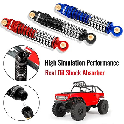 OGRC Shocks Absorber Oil Threaded Damper Aluminum Front & Rear Shocks for Axial SCX24 C10 JLU Deadbolt Gladiator Bronco Upgrade Parts (Black) - color: Black