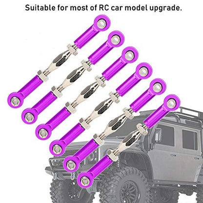 RC Pull Rod, 6Pcs Adjustable Servo Links Tie Rod RC Car Linkage Aluminum Alloy Turnbuckle Rod Linkage Set for RC Hobby Car Model() Turnbuckle Rod Linkage Rc Car 50Mm Turnbuckle