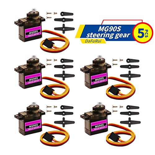 5PCS MG90S 9G Mini Metal Gear Micro Servo for Arduino RC Robot | 5PCS MG90S 9G micro servos with metal gears, high torque & precise control for Arduino, RC robot, helicopter & electronic DIY - style: 5PCS MG90S