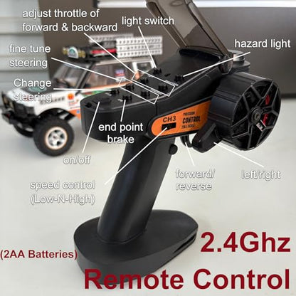 YUCT 1/18 RC Crawler 4WD Off-Road Truck, 2.4GHz All Terrain Rock Crawler | JXC LR1801 Portable Remote Control Car for Adults Outdoor Adventure (Matte Gray) - color: Matte Gray