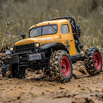 BEEZRC FMS 1/24 RC Crawler FCX24S Power Wagon S RTR, 4WD Off-Road Mini Rock Crawler Remote Control Car, 2.4GHz Hobby Grade Electric RC Truck, Hobby rc Crawlers for Adults (Yellow) - color: Yellow