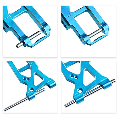 Aluminum Suspension Arms Set Front & Rear for Traxxas 4-Tec 2.0 VXL AWD 1/10 RC Touring Car (Blue) - color: Blue