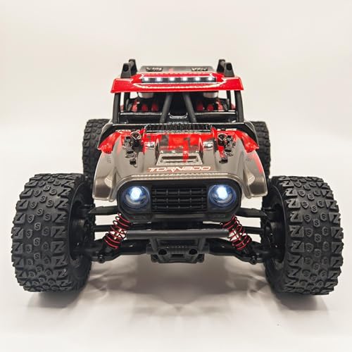 1/14 RC Car Off Road RC Truck 4x4 Remote Control Car High Speed 30+MPH | Hobby Buggy 4WD All Terrain 390 Brushed Motor Full Proportional Metal Chassis Ball Bearing Adult