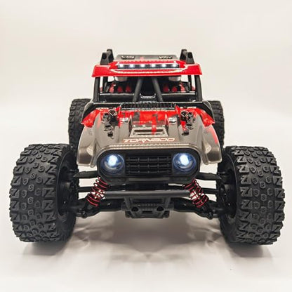 1/14 RC Car Off Road RC Truck 4x4 Remote Control Car High Speed 30+MPH | Hobby Buggy 4WD All Terrain 390 Brushed Motor Full Proportional Metal Chassis Ball Bearing Adult