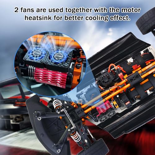 Surpass Hobby 30mm RC Cooling Fans,27000 High RPM RC Car Motor Fan for 1/8 1/10 RC Car Truck Truggy (Without Motor Heatsink) - style: 1 Pack 30mm Fan-black1