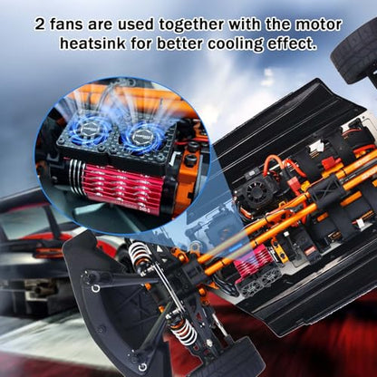 Surpass Hobby 30mm RC Cooling Fans,27000 High RPM RC Car Motor Fan for 1/8 1/10 RC Car Truck Truggy (Without Motor Heatsink) - style: 1 Pack 30mm Fan-black1
