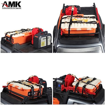 5Pcs Polyester Roof Rack Buckle Strap Luggage Carrier Cargo Net 1/10 RC Crawler Accessories Redcat TRX6 SCX10 TRX4 Upgrades (Black) - color: Black