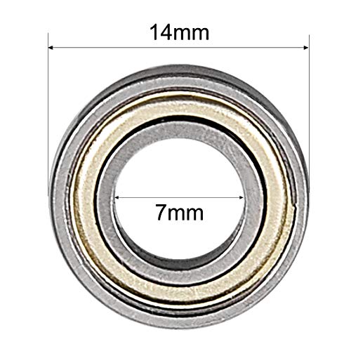 uxcell 687ZZ Ball Bearing 7mm x 14mm x 5mm Double Shielded 687-2Z Deep Groove Bearings, Carbon Steel (Pack of 20) - size: 7mmx14mmx5mm