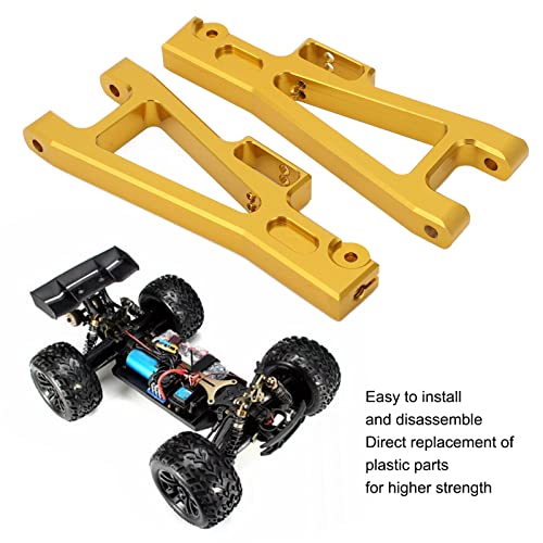 2Pcs Aluminum Front Lower Rear Lower Suspension Arms, A Arms Set, RC Front Swing Arm for JLB 1/10 Car Truck Series Front Rear Lower Swing Arms (Gold) - color: Gold