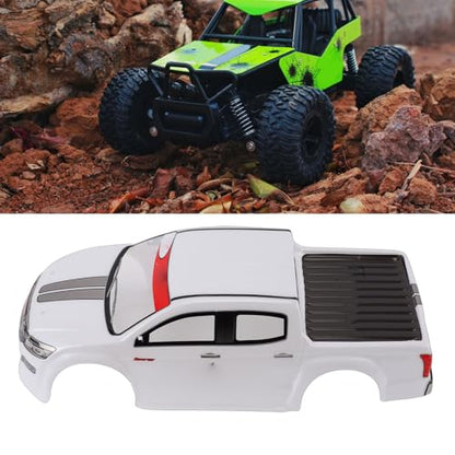 Drfeify 1/10 RC Car Shell, PVC Remote Control Truck Body Shell Cover Spare Part for 26cm Wheelbase (White) - color: White