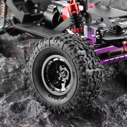 GLOBACT 1.3" Beadlock Wheels for SCX24 AX24 TRX4M 1/18 1/24 (Black) - color: Black