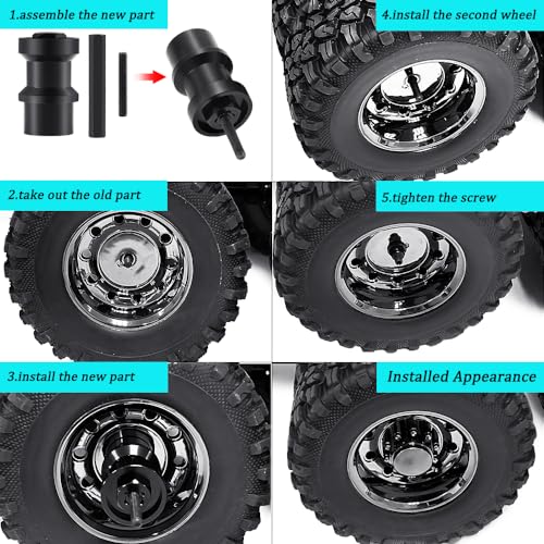 MORLORDY RC Dually Wheel Conversion Kit for 1/10 TRX6 Hauler G63 SCX10 TRX4 | Aluminum Single Wheel to Dual Wheel Conversion Kit for Most 1/10 RC Crawler Car Truck and Hauler