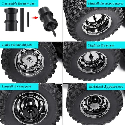 MORLORDY RC Dually Wheel Conversion Kit for 1/10 TRX6 Hauler G63 SCX10 TRX4 | Aluminum Single Wheel to Dual Wheel Conversion Kit for Most 1/10 RC Crawler Car Truck and Hauler