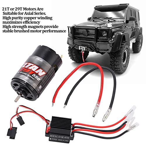 Alomejor 550 Brushed Motor with 320A ESC Set Car Copper Windings Strong Magnet, Bidirectional Bearings for RC Rock Crawler (29T) - size: 29T