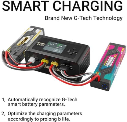 IMARS D300 Balance Charger, Gens Ace Dual Channel for RC 1~6S.Black | AC 300W / DC 700W (350W*2) 16A Smart Charger | G-Tech