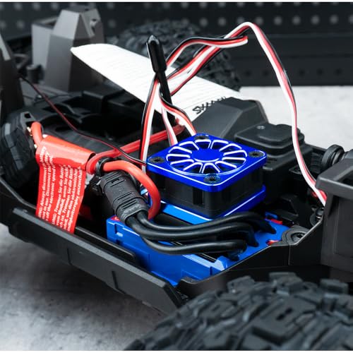 LSG ESC Heat Sink Cooling Fan for Tra-xxas Mini Maxx/Slash 4x4 XRT VXL 3S | Motor Heatsink Cooling Fan Dual Set Compatible with Tra-xxas 1/10 Slash/Stampede/Rustler RC Car Upgrade Parts - color: Blue