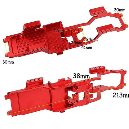 TRX4M CNC Aluminum Alloy One Body Chassis Kit Frame Girder for 1/18 RC Crawler Car TRX4-M Upgrade Parts - color: Black