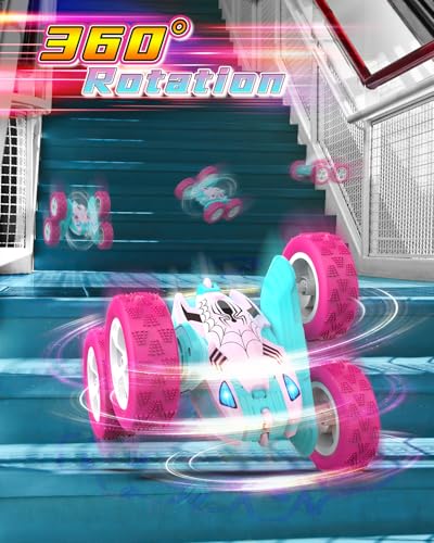 Pink Spider Remote Control Car for Girls, Kids Race RC Cars for Girl, Princess Toys for Age 6 7 8 9 10 Christmas Birthday Gifts - color: Pink