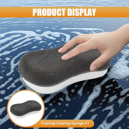 11 in 1 Car Wash Kit, Car Interior Detailing Kit, Auto Cleaning Tool for Window Vent Glass Dashboard, Includes Microfiber Towel, Applicator Pad, Wash Mitt, Vent Shutter Tire Brush (11PCS) - size: 11PCS