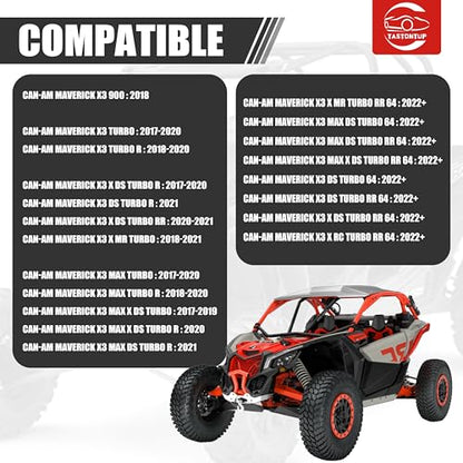 High-Clearance Rear Radius Rods for 2017–2023 Can-Am 64" Maverick X3/ X3 Turbo/Turbo R/RR/MAX, Heavy Duty Steel Straight Arms for Improved Ground Clearance & Stability, Set of 6, Red - size: For 64" Can-Am, style: Rear