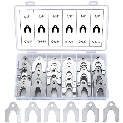 150 Pcs Auto Alignment Body Shims Kit - Spacers in Multiple Sizes | Versatile shim assortment (1/16'', 1/64'', 1/32'', 1/8''), perfect for car alignment and body adjustments.
